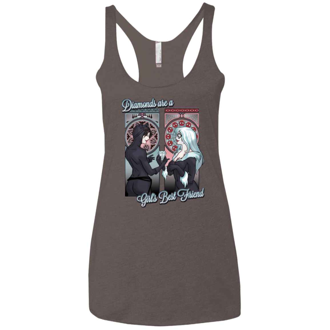 T-Shirts Macchiato / X-Small Diamonds are a Girl's Best Friend Women's Triblend Racerback Tank
