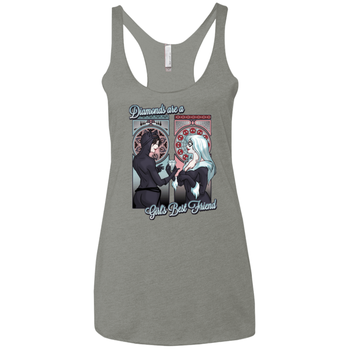T-Shirts Venetian Grey / X-Small Diamonds are a Girl's Best Friend Women's Triblend Racerback Tank
