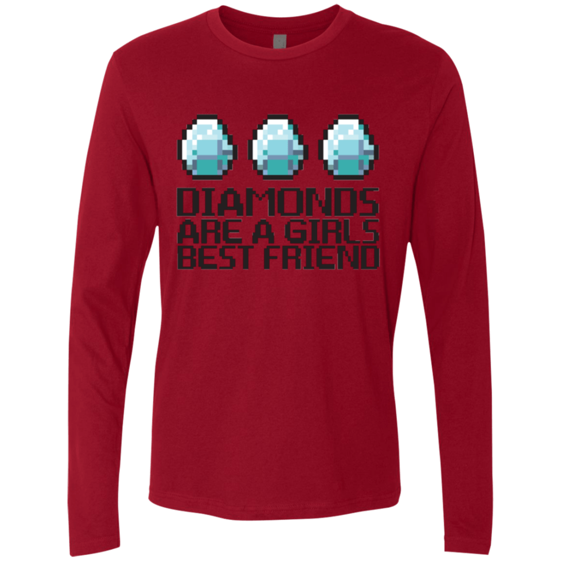 T-Shirts Cardinal / Small Diamonds Are A Girls Best Friend Men's Premium Long Sleeve