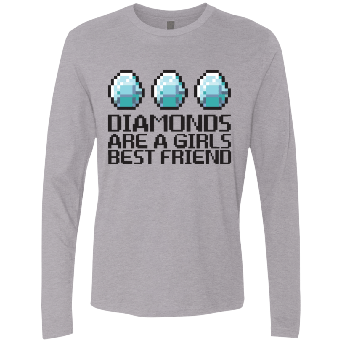 T-Shirts Heather Grey / Small Diamonds Are A Girls Best Friend Men's Premium Long Sleeve