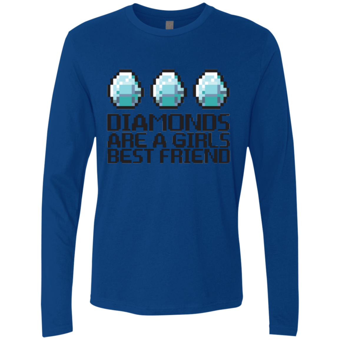 T-Shirts Royal / Small Diamonds Are A Girls Best Friend Men's Premium Long Sleeve