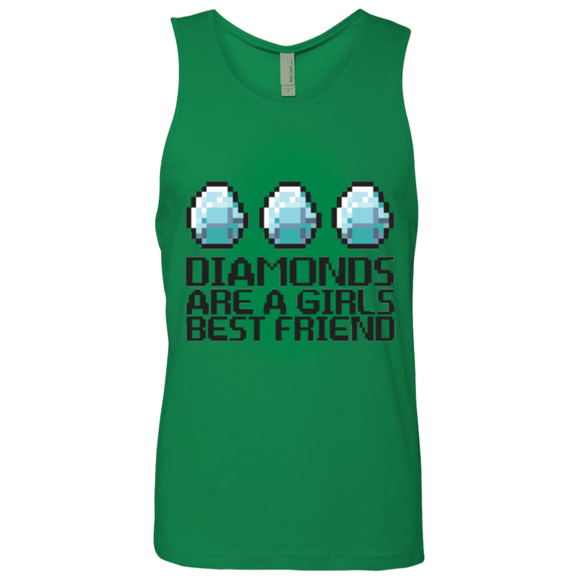 T-Shirts Kelly Green / Small Diamonds Are A Girls Best Friend Men's Premium Tank Top