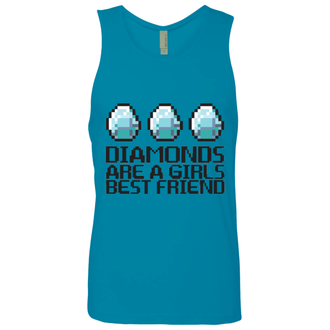 T-Shirts Turquoise / Small Diamonds Are A Girls Best Friend Men's Premium Tank Top