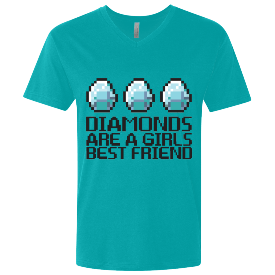 T-Shirts Tahiti Blue / X-Small Diamonds Are A Girls Best Friend Men's Premium V-Neck