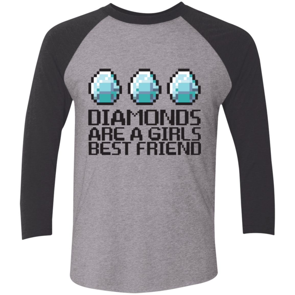 T-Shirts Premium Heather/Vintage Black / X-Small Diamonds Are A Girls Best Friend Men's Triblend 3/4 Sleeve