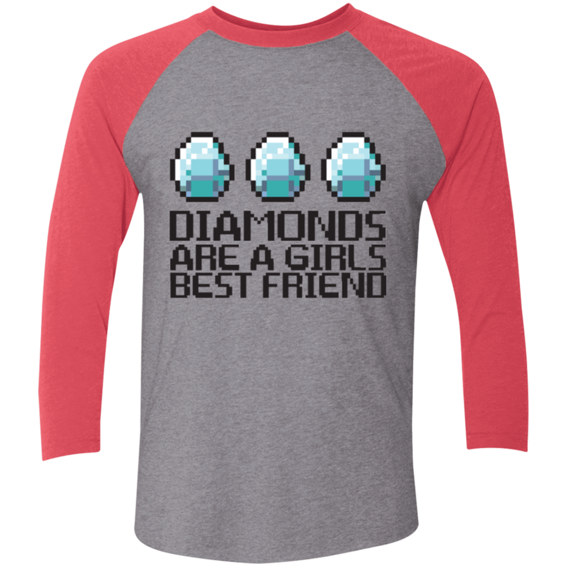 T-Shirts Premium Heather/ Vintage Red / X-Small Diamonds Are A Girls Best Friend Men's Triblend 3/4 Sleeve