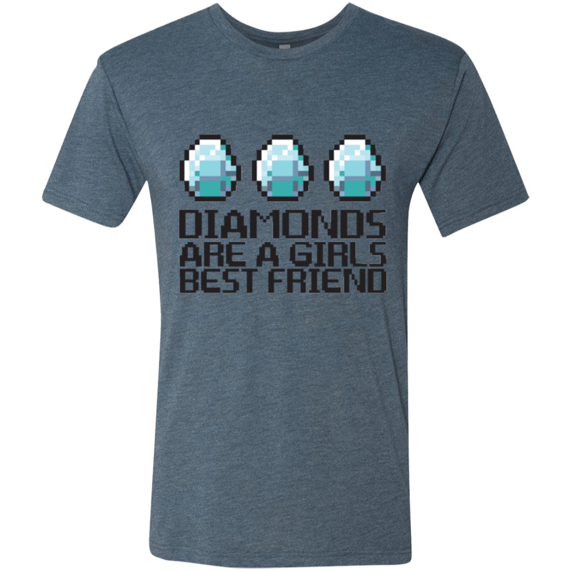T-Shirts Indigo / Small Diamonds Are A Girls Best Friend Men's Triblend T-Shirt