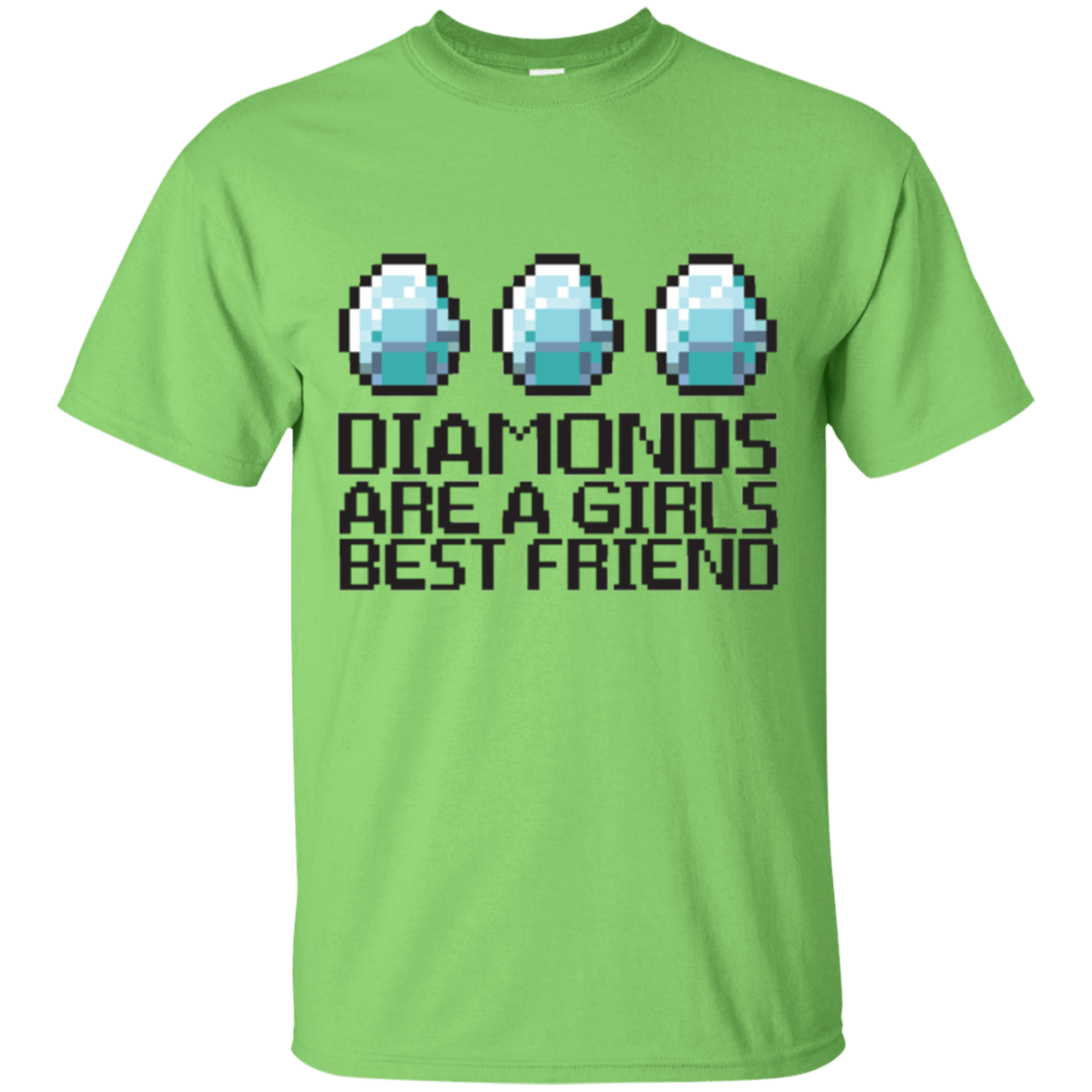 T-Shirts Lime / Small Diamonds Are A Girls Best Friend T-Shirt