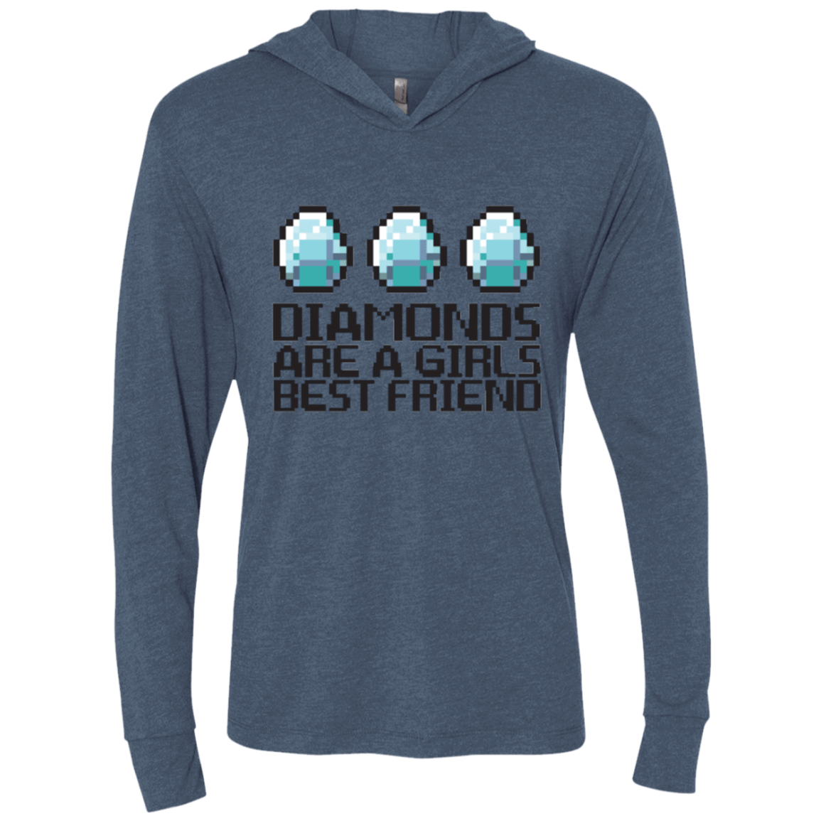 T-Shirts Indigo / X-Small Diamonds Are A Girls Best Friend Triblend Long Sleeve Hoodie Tee