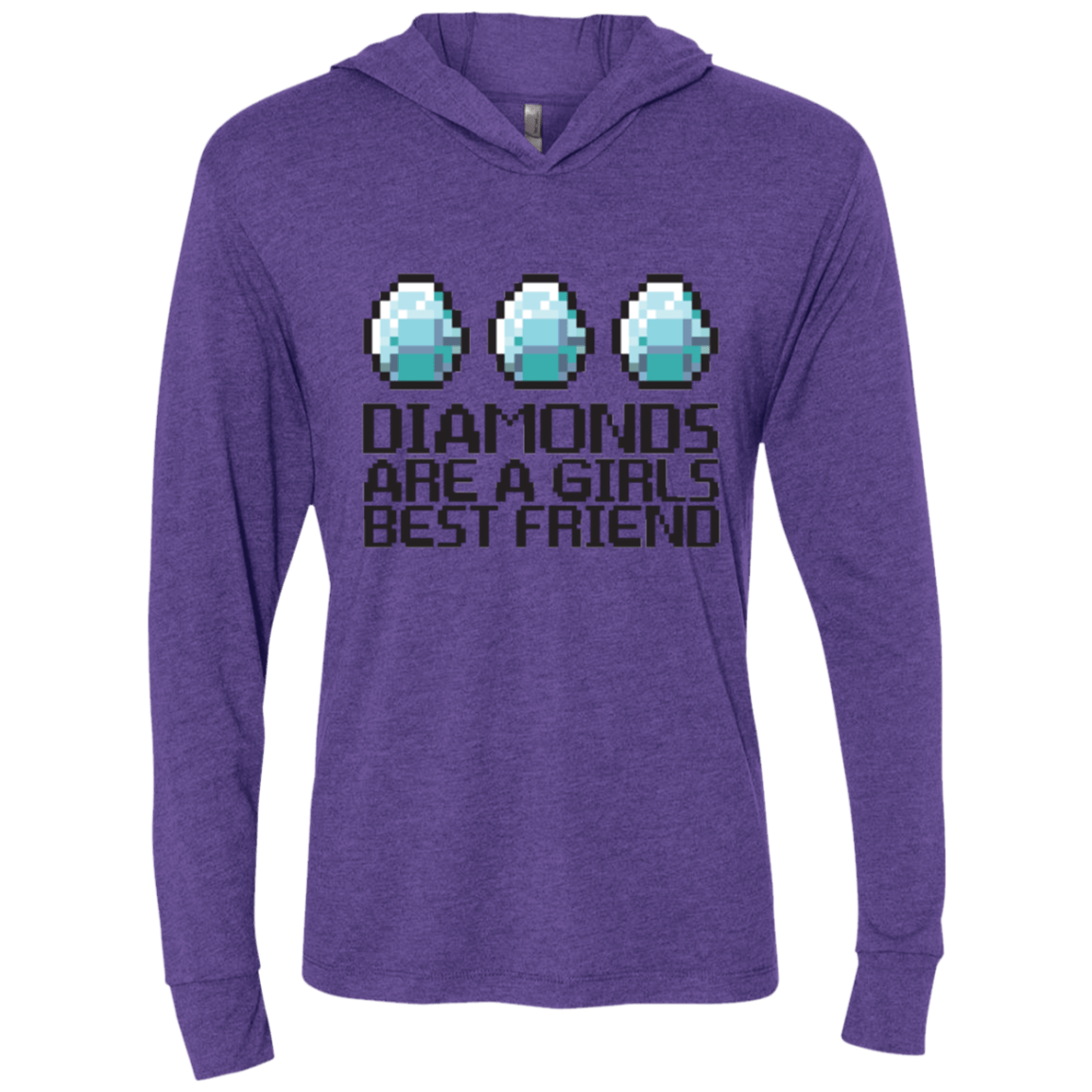 T-Shirts Purple Rush / X-Small Diamonds Are A Girls Best Friend Triblend Long Sleeve Hoodie Tee