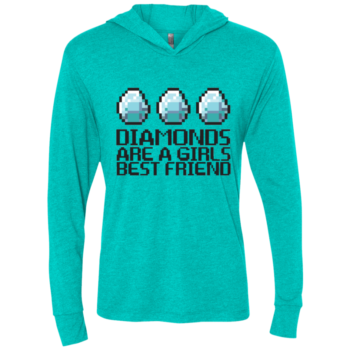 T-Shirts Tahiti Blue / X-Small Diamonds Are A Girls Best Friend Triblend Long Sleeve Hoodie Tee