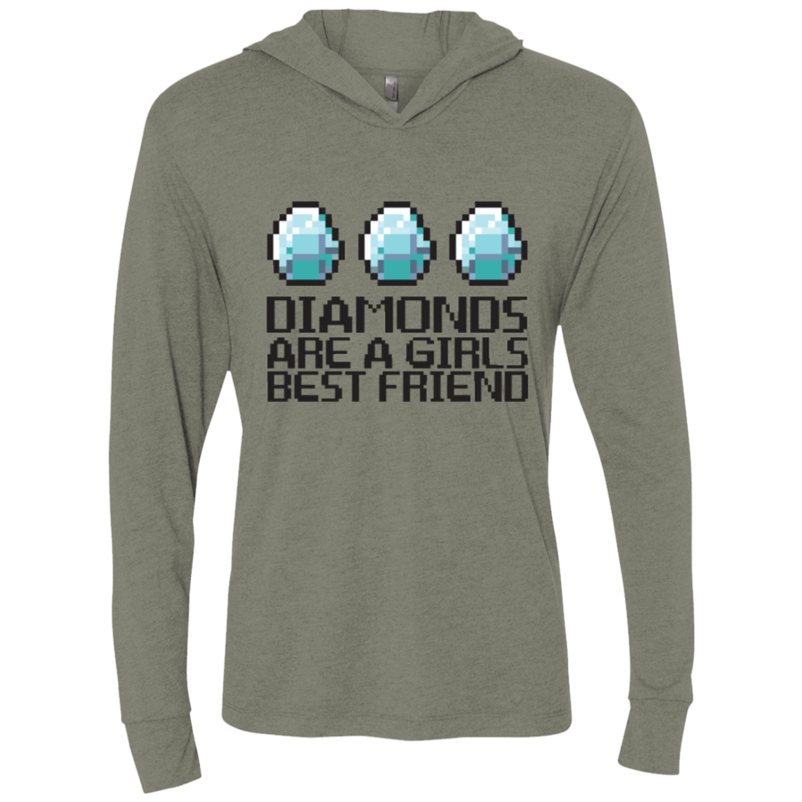 T-Shirts Venetian Grey / X-Small Diamonds Are A Girls Best Friend Triblend Long Sleeve Hoodie Tee