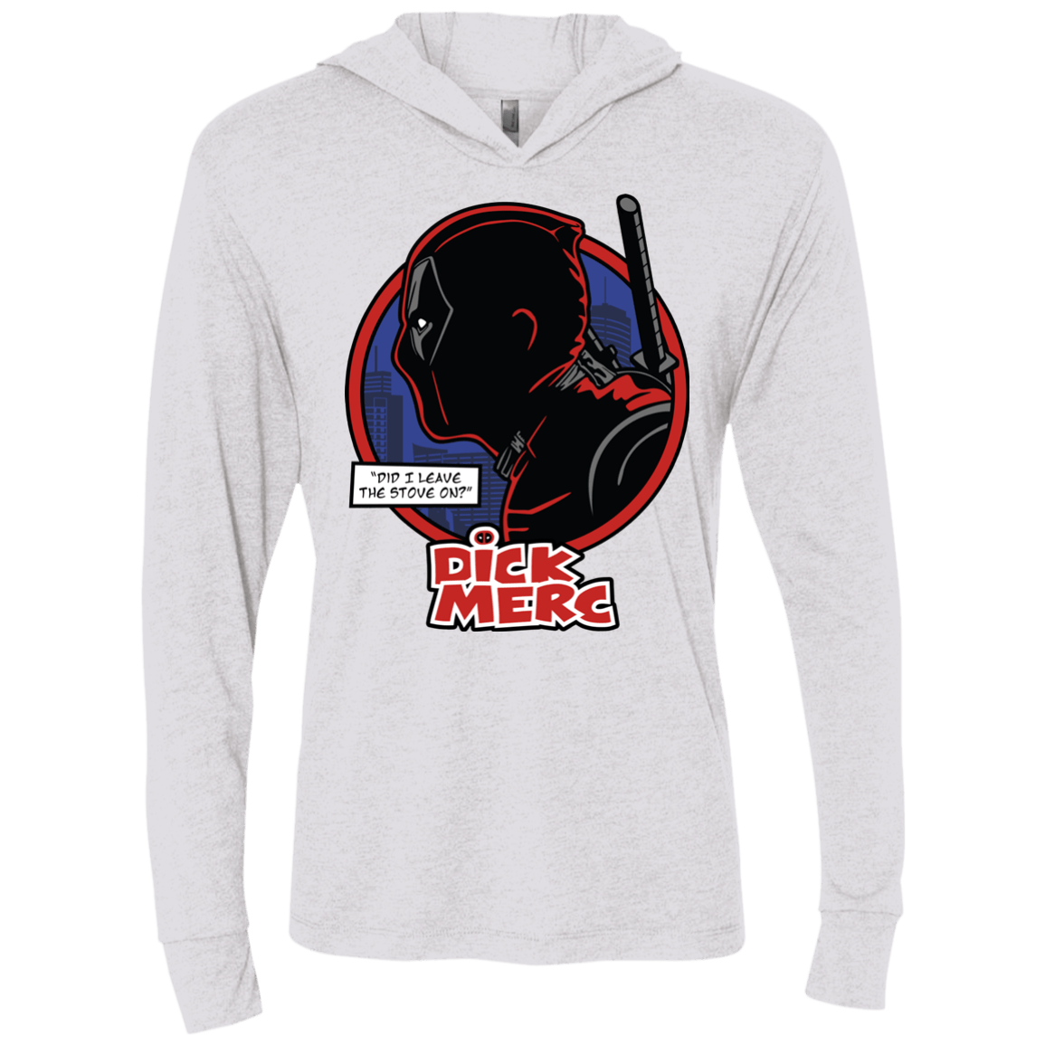 T-Shirts Heather White / X-Small Dick Merc Triblend Long Sleeve Hoodie Tee
