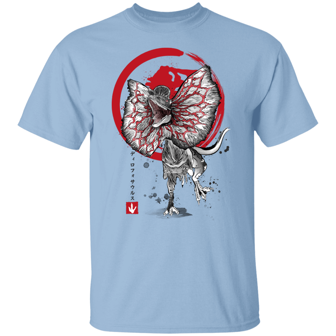 T-Shirts Light Blue / S Dilophosaurus sumi-e T-Shirt