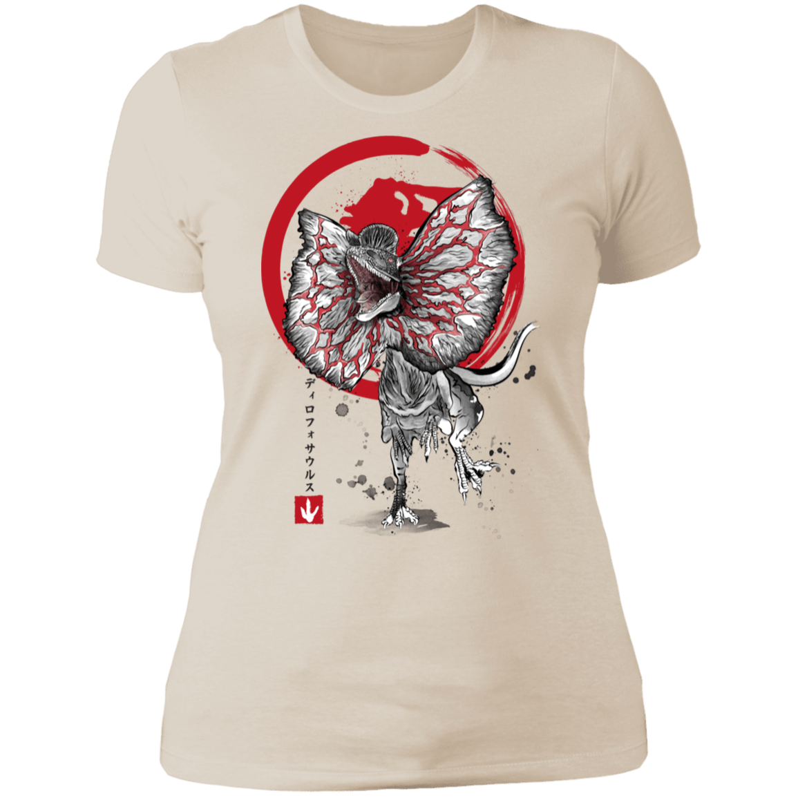 T-Shirts Ivory/ / S Dilophosaurus sumi-e Women's Premium T-Shirt