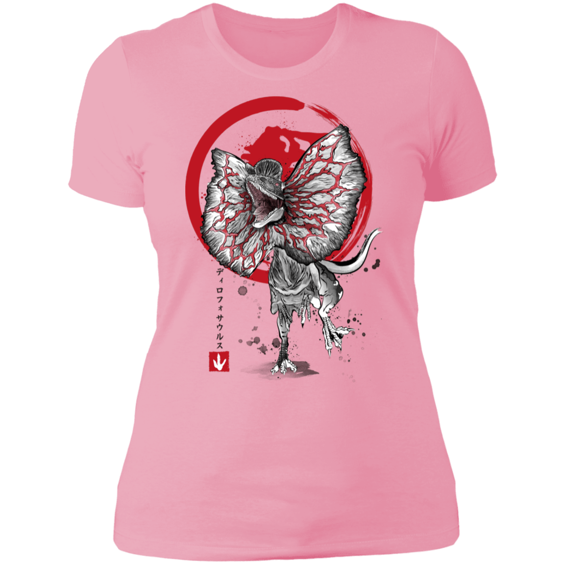 T-Shirts Light Pink / S Dilophosaurus sumi-e Women's Premium T-Shirt
