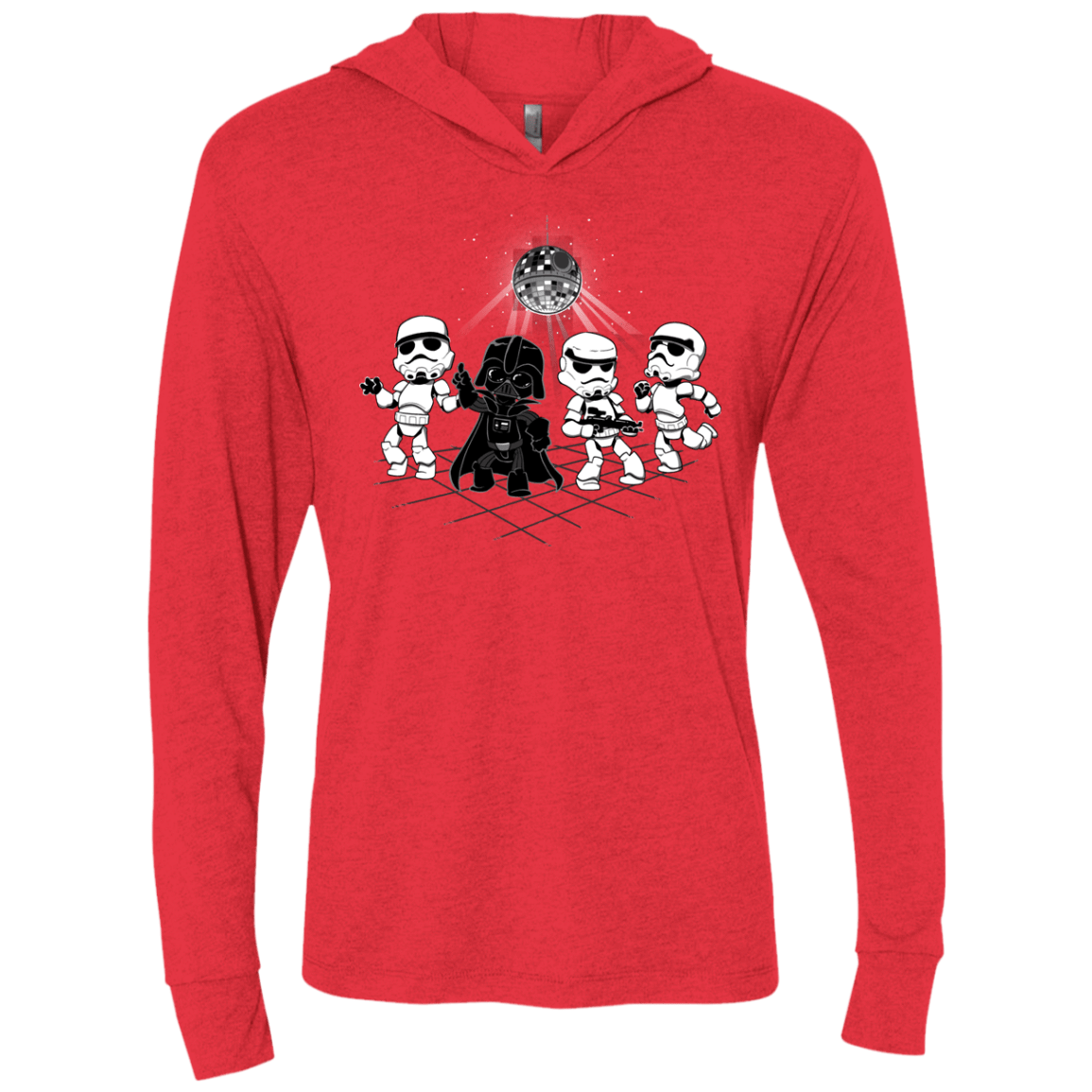 T-Shirts Vintage Red / X-Small Disco Dark Side Triblend Long Sleeve Hoodie Tee