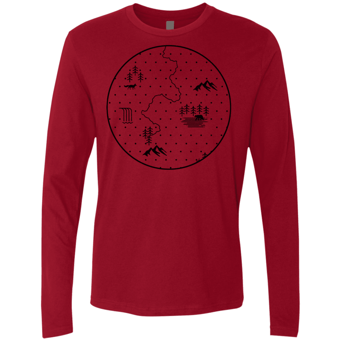 T-Shirts Cardinal / S Discovering Nature Men's Premium Long Sleeve