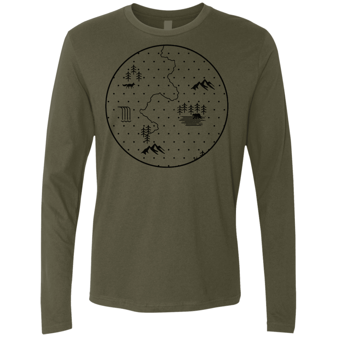 T-Shirts Military Green / S Discovering Nature Men's Premium Long Sleeve