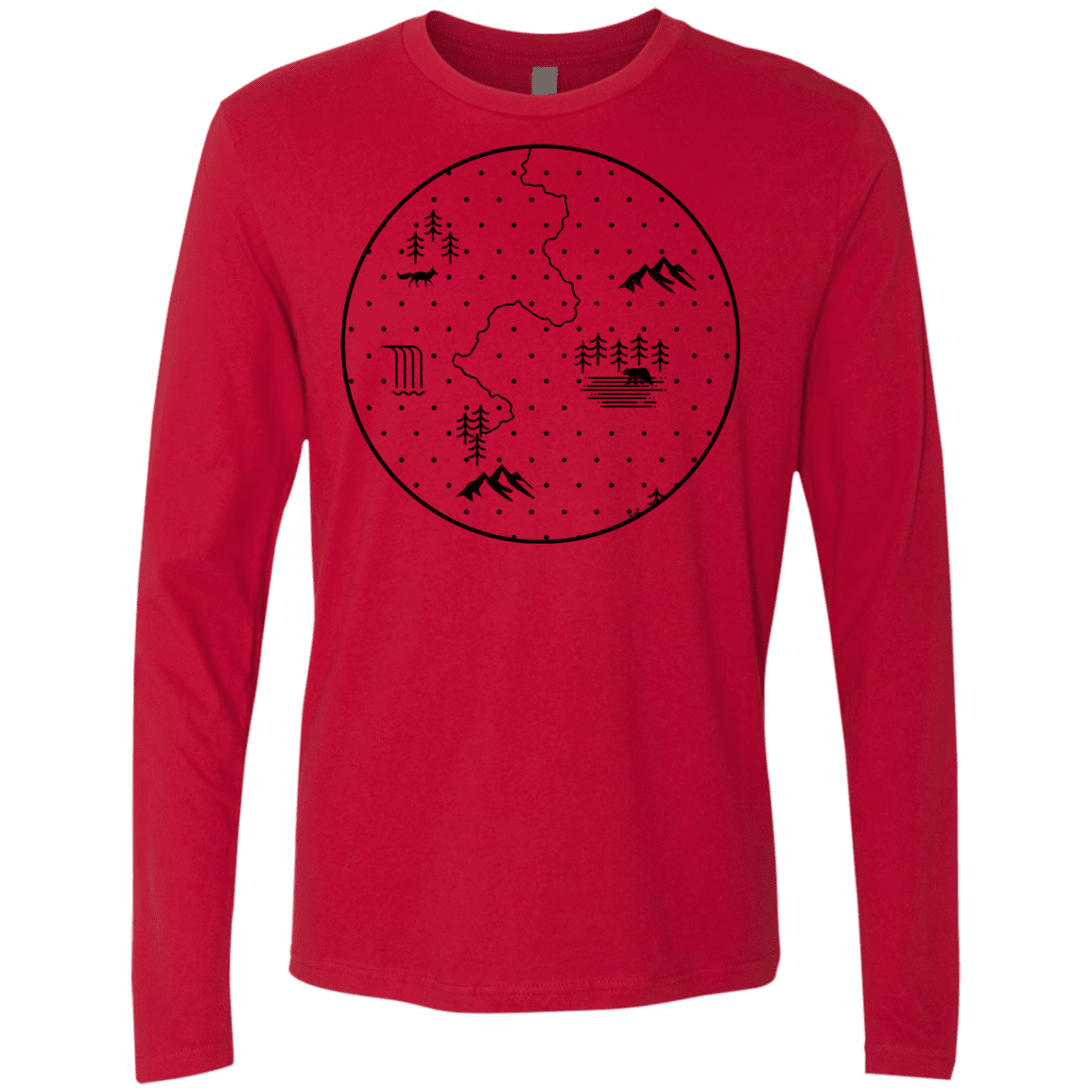 T-Shirts Red / S Discovering Nature Men's Premium Long Sleeve