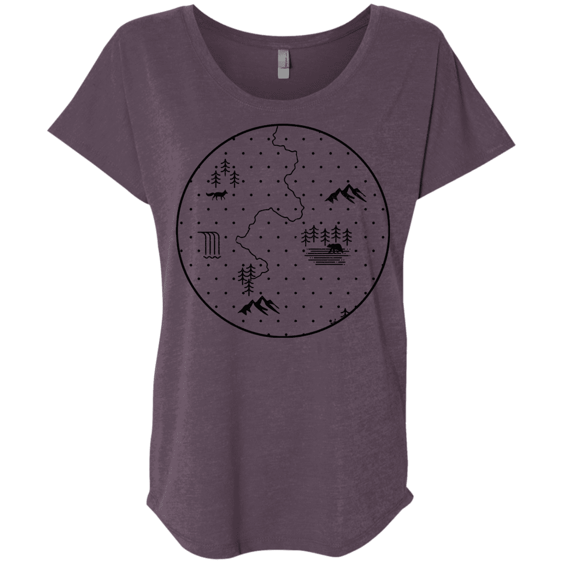 T-Shirts Vintage Purple / X-Small Discovering Nature Triblend Dolman Sleeve