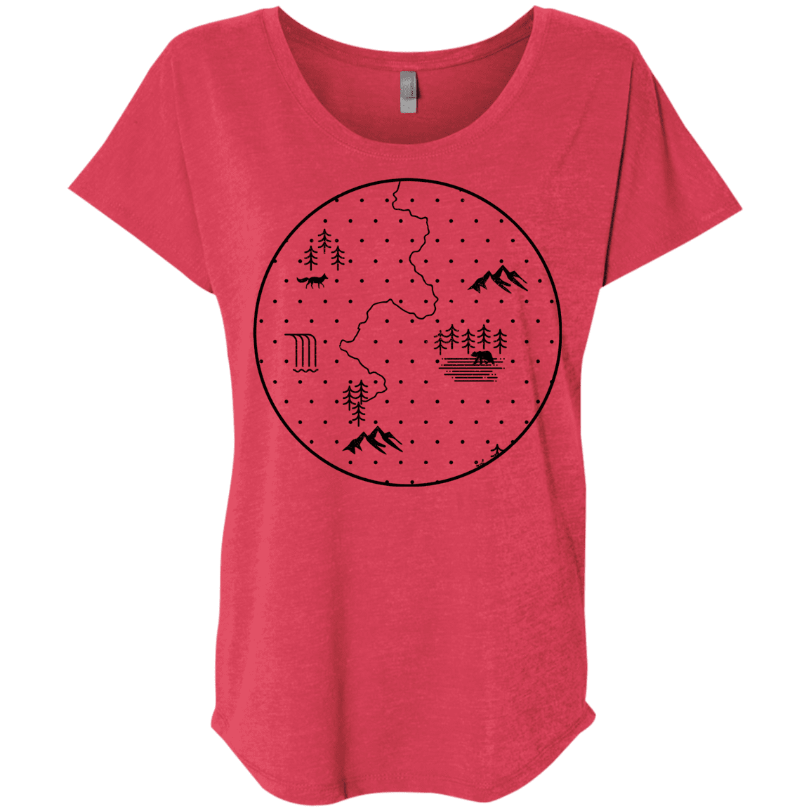 T-Shirts Vintage Red / X-Small Discovering Nature Triblend Dolman Sleeve