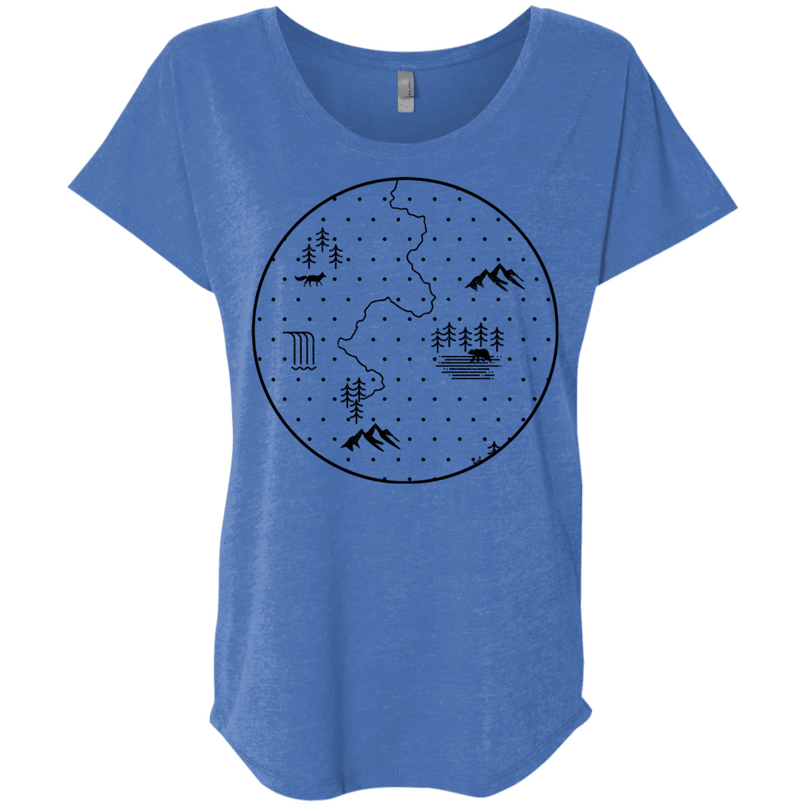 T-Shirts Vintage Royal / X-Small Discovering Nature Triblend Dolman Sleeve