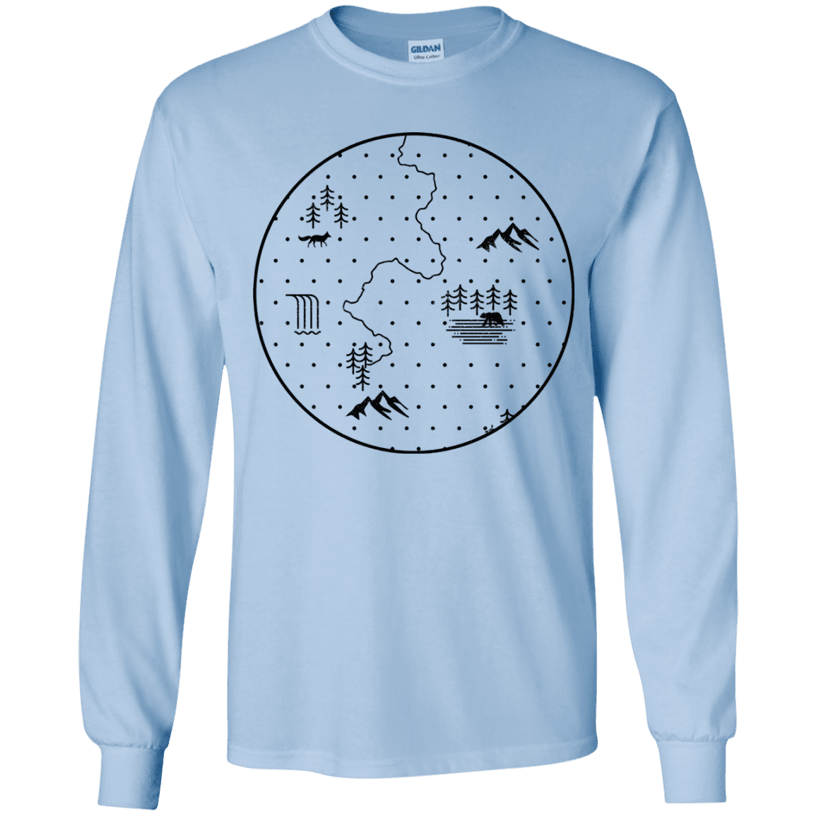 T-Shirts Light Blue / YS Discovering Nature Youth Long Sleeve T-Shirt