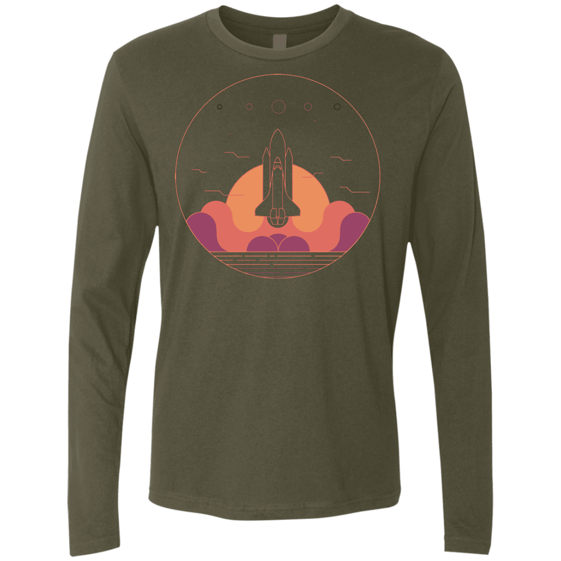 T-Shirts Military Green / S Discovery Star Men's Premium Long Sleeve