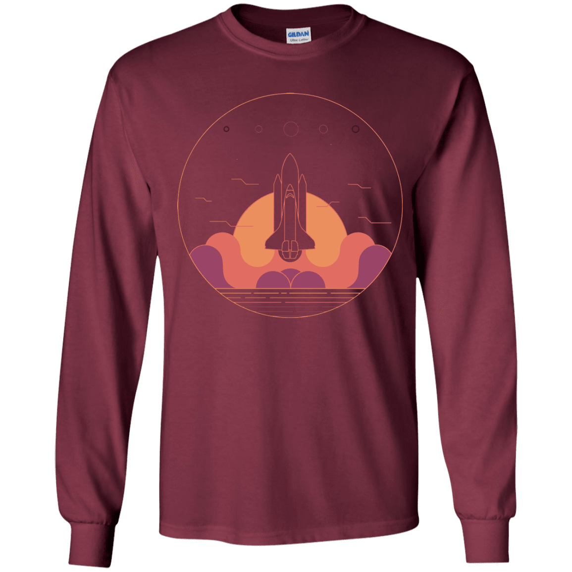 T-Shirts Maroon / YS Discovery Star Youth Long Sleeve T-Shirt