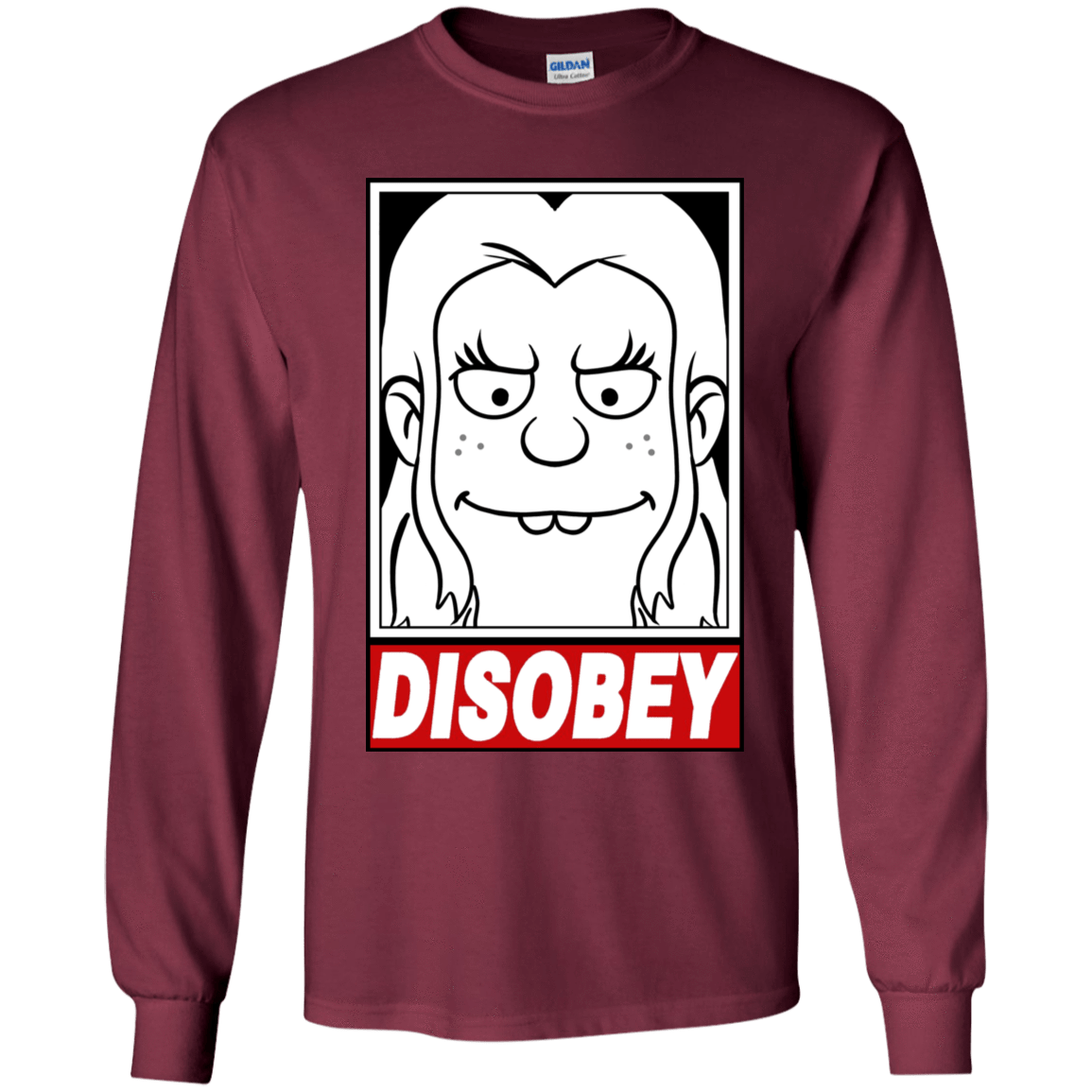 T-Shirts Maroon / YS Disobey Youth Long Sleeve T-Shirt