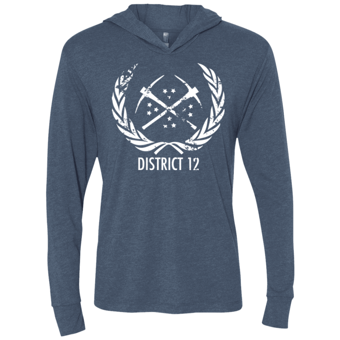T-Shirts Indigo / X-Small District 12 Triblend Long Sleeve Hoodie Tee