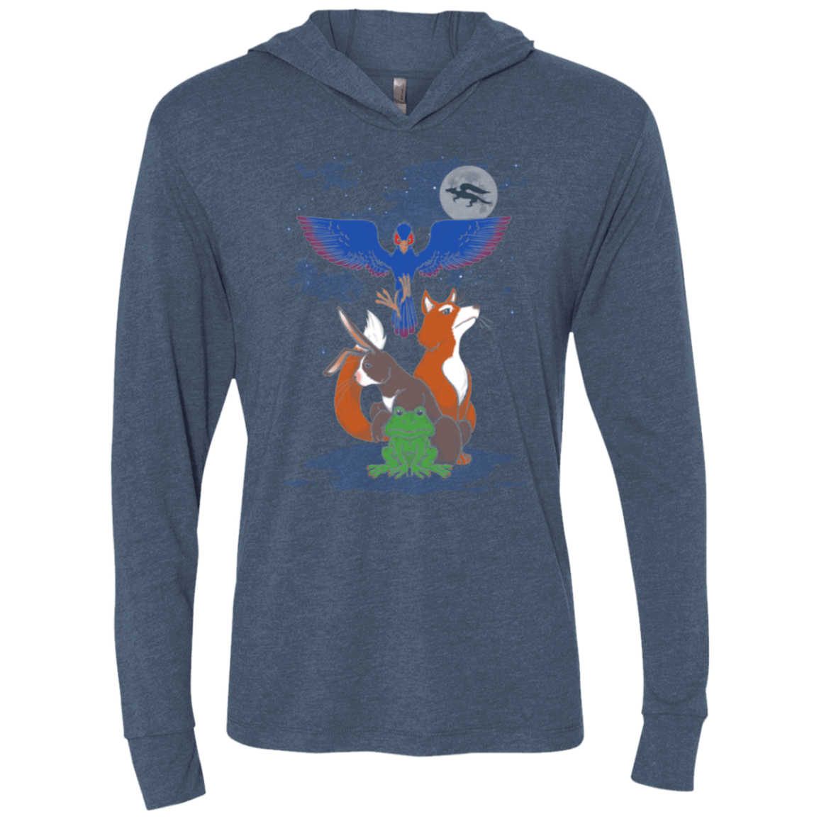 T-Shirts Indigo / X-Small Do a barrel roll Triblend Long Sleeve Hoodie Tee