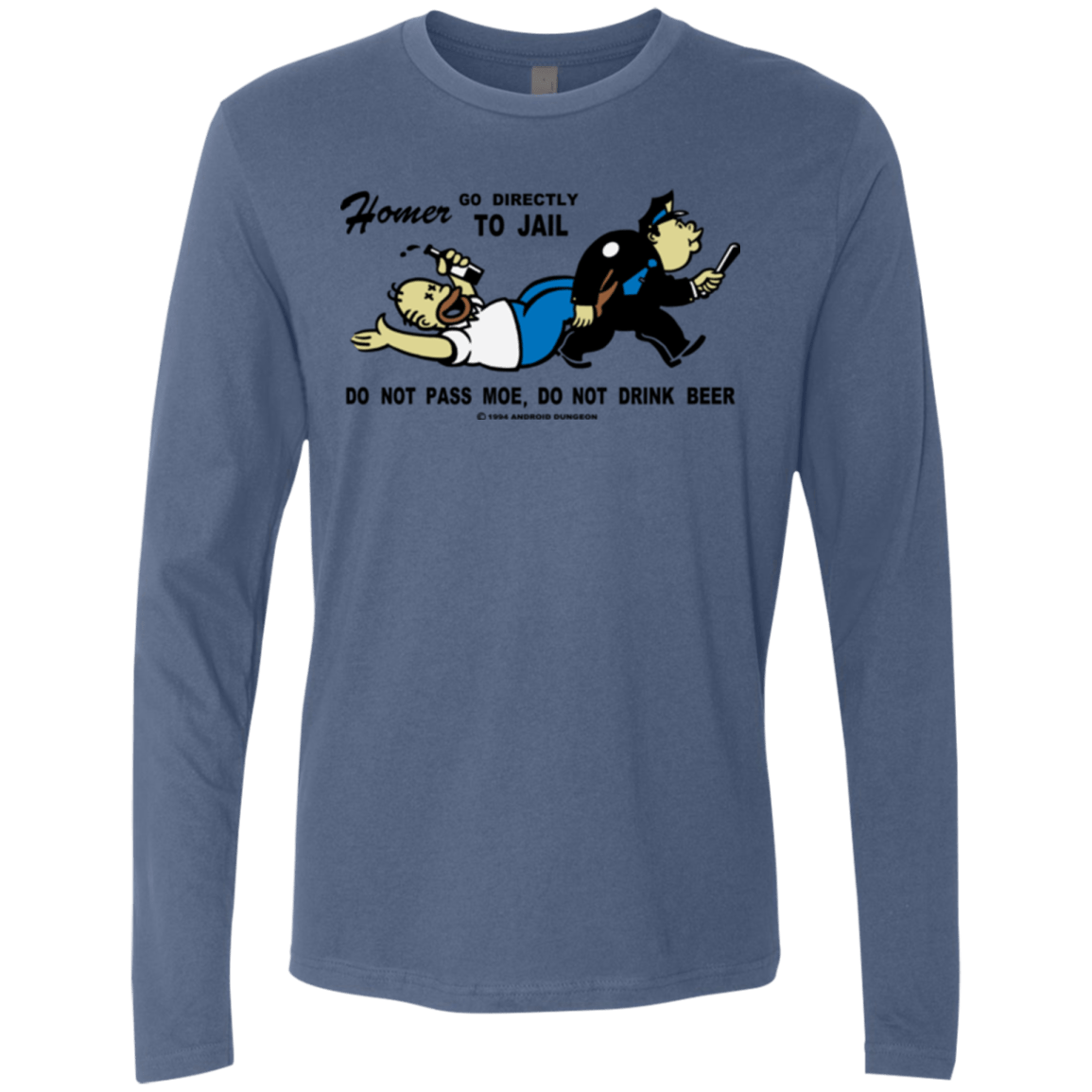 T-Shirts Indigo / Small Do Not Pass Moe Men's Premium Long Sleeve