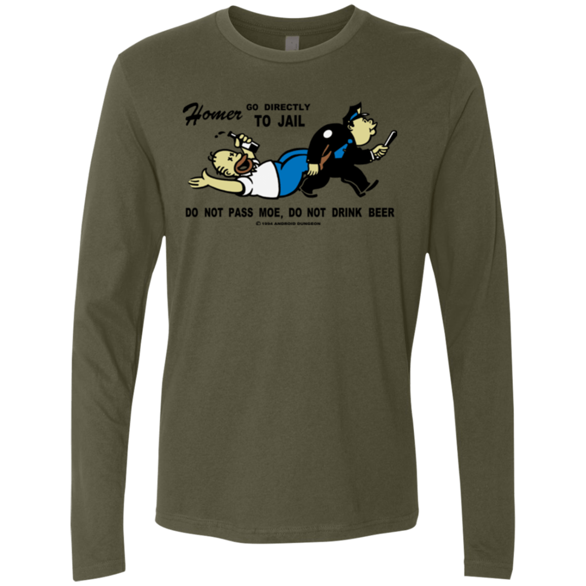 T-Shirts Military Green / Small Do Not Pass Moe Men's Premium Long Sleeve
