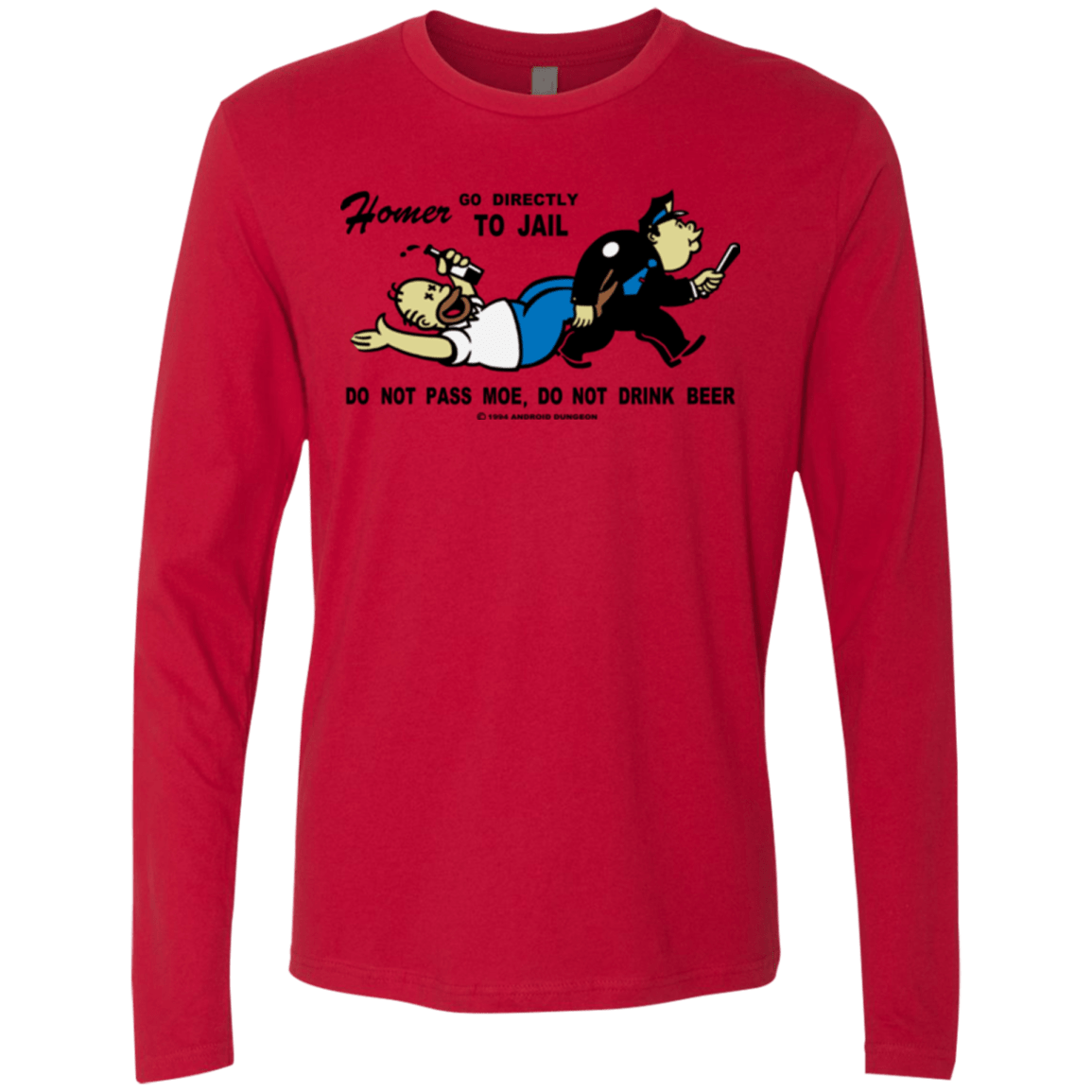 T-Shirts Red / Small Do Not Pass Moe Men's Premium Long Sleeve