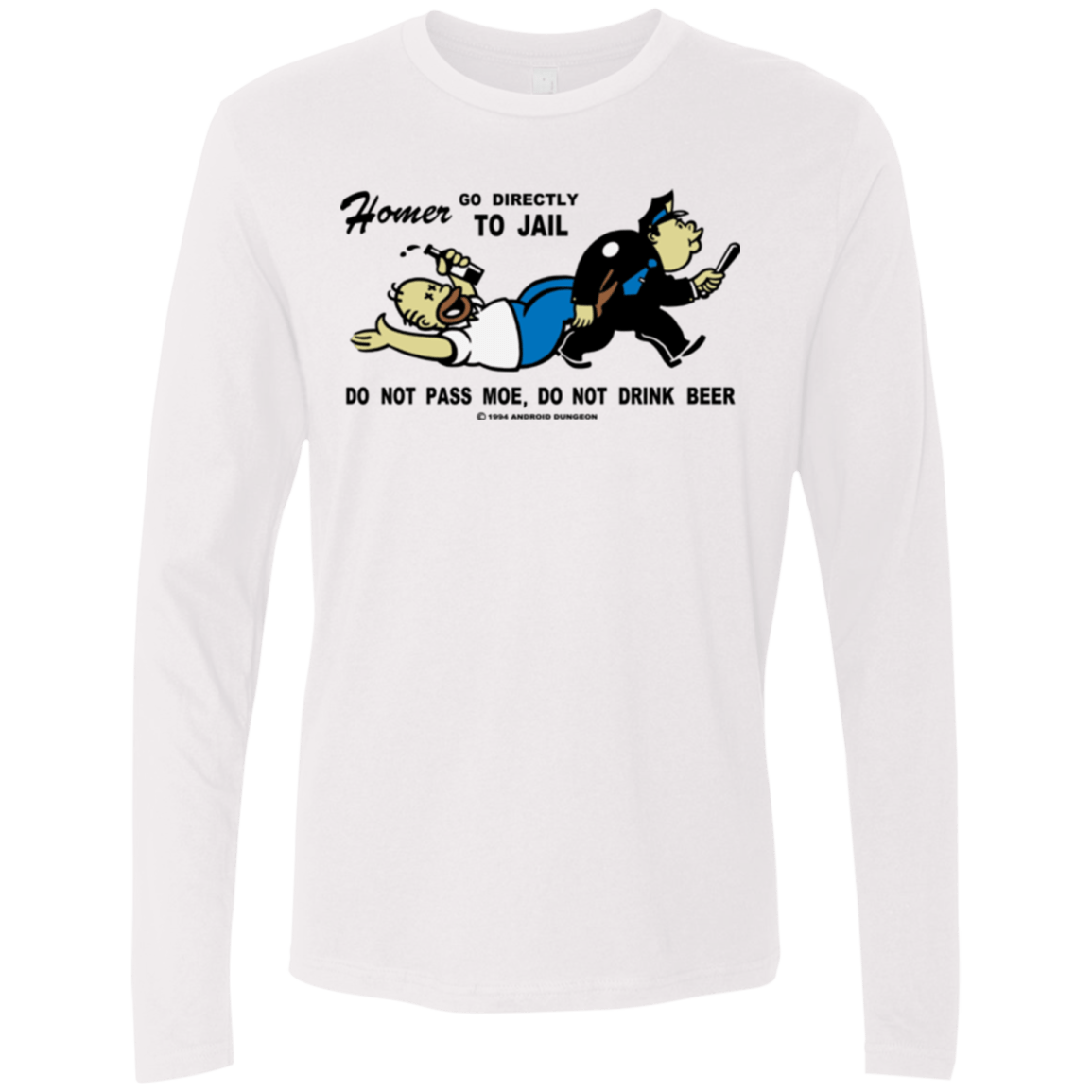 T-Shirts White / Small Do Not Pass Moe Men's Premium Long Sleeve