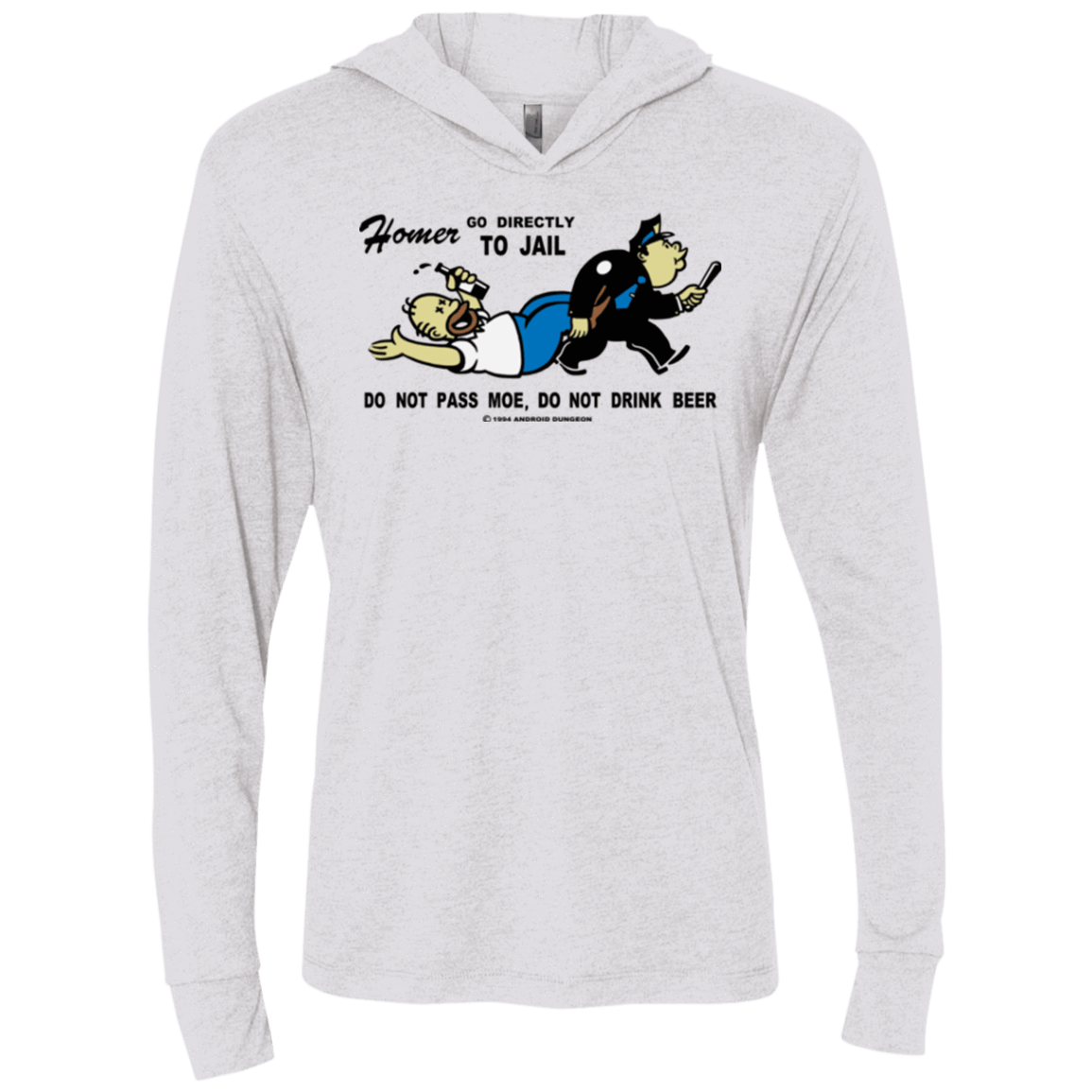 T-Shirts Heather White / X-Small Do Not Pass Moe Triblend Long Sleeve Hoodie Tee