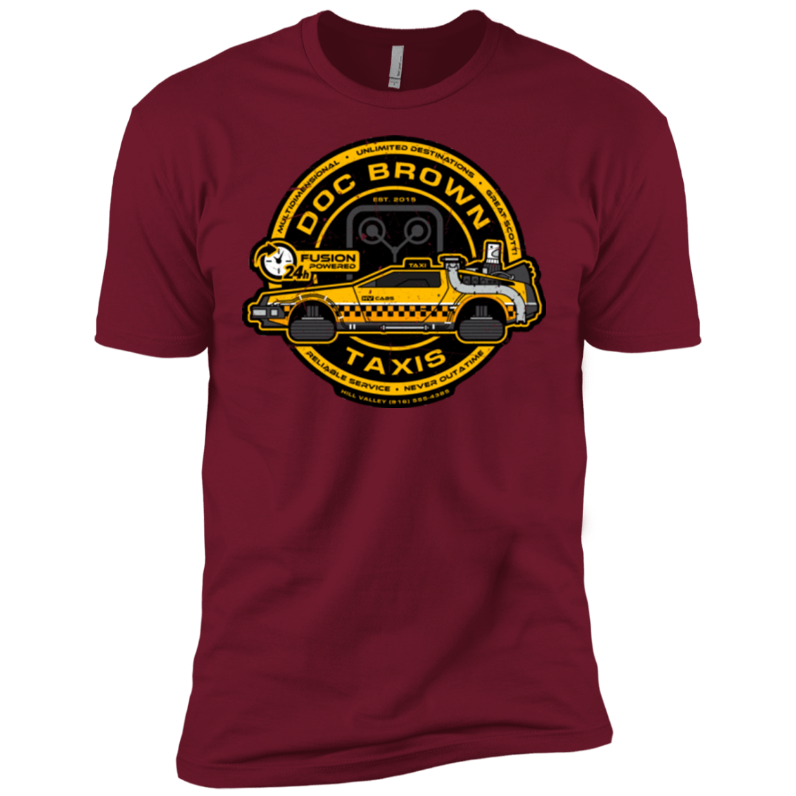 T-Shirts Cardinal / X-Small Doc Brown Taxis Men's Premium T-Shirt