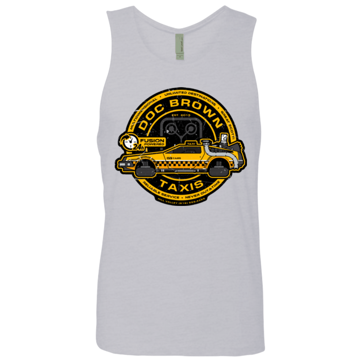T-Shirts Heather Grey / Small Doc Brown Taxis Men's Premium Tank Top