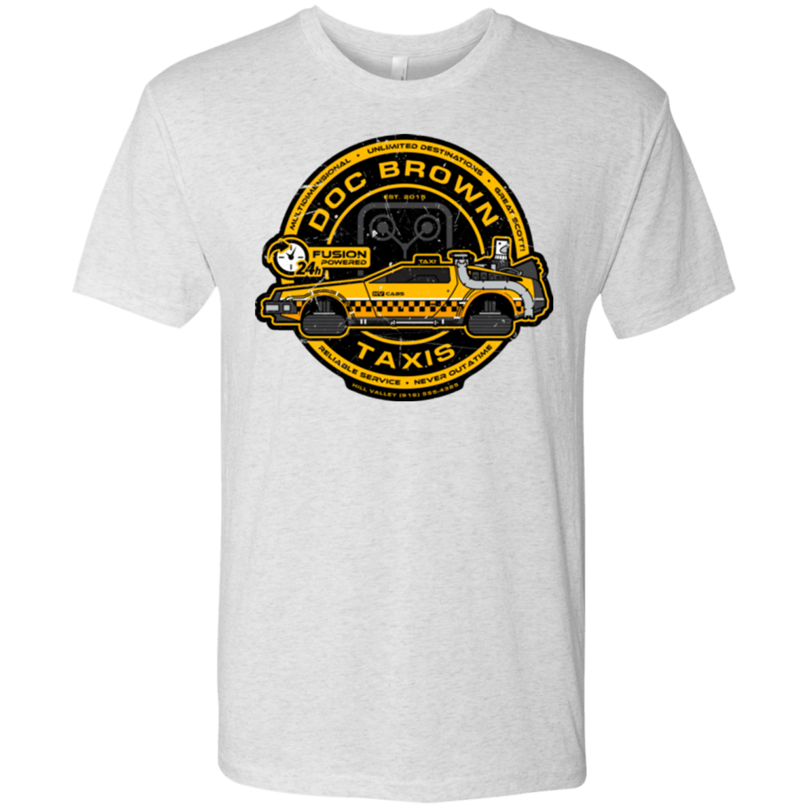 T-Shirts Heather White / Small Doc Brown Taxis Men's Triblend T-Shirt
