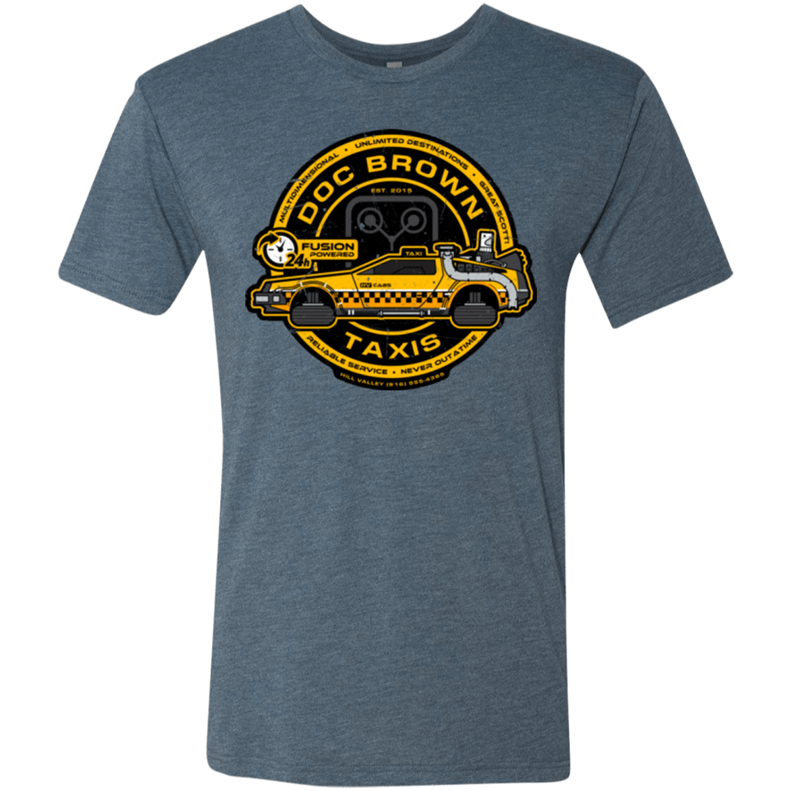 T-Shirts Indigo / Small Doc Brown Taxis Men's Triblend T-Shirt