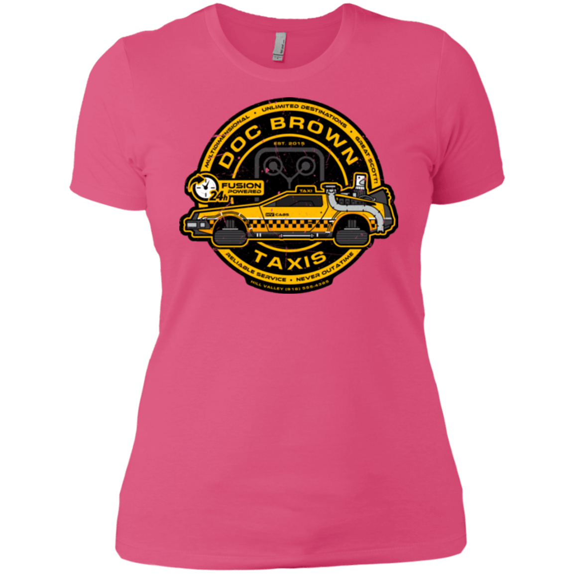 T-Shirts Hot Pink / X-Small Doc Brown Taxis Women's Premium T-Shirt
