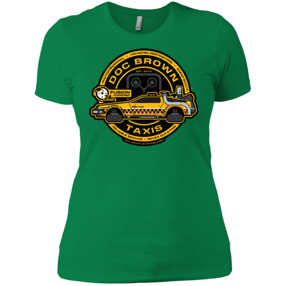 T-Shirts Kelly Green / X-Small Doc Brown Taxis Women's Premium T-Shirt