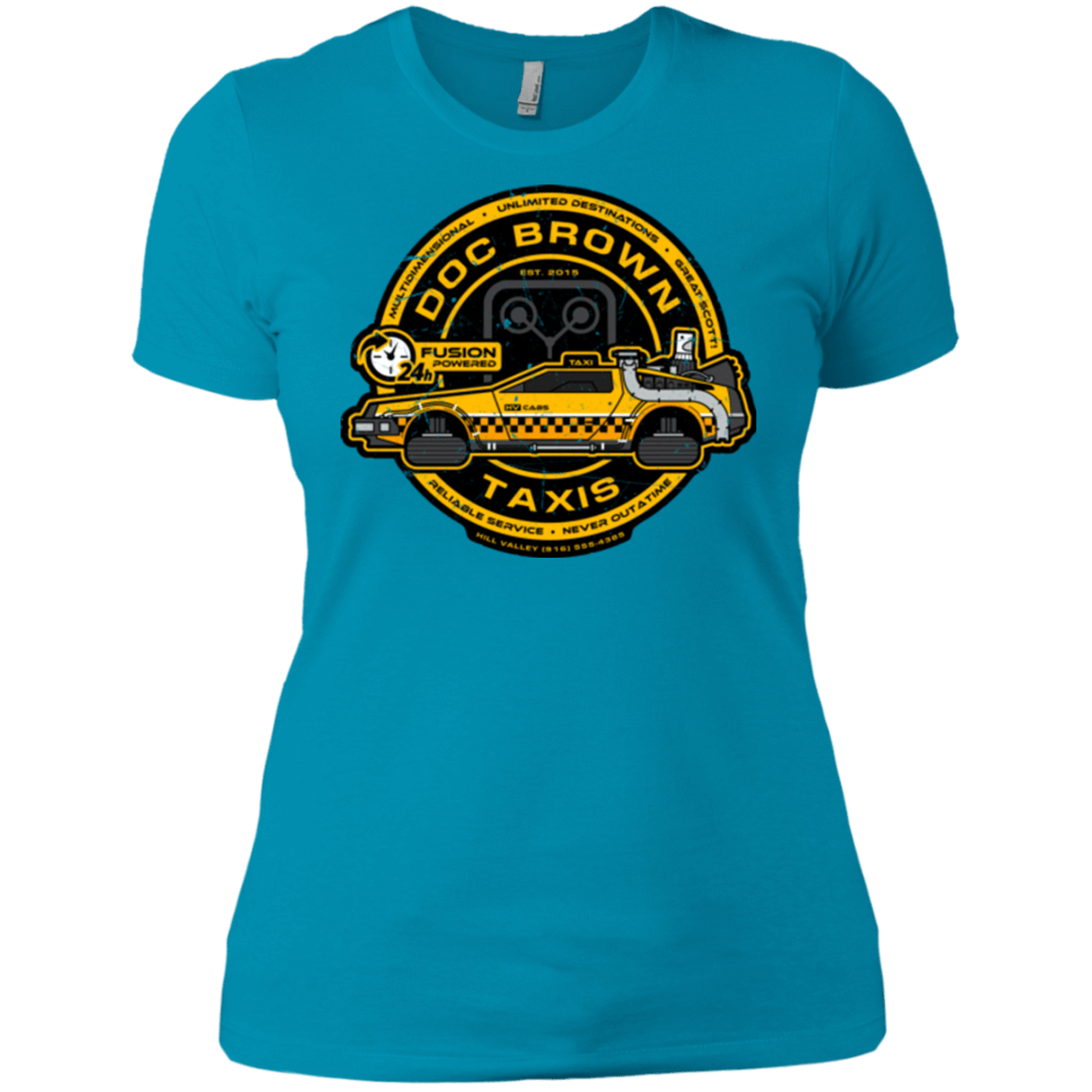 T-Shirts Turquoise / X-Small Doc Brown Taxis Women's Premium T-Shirt