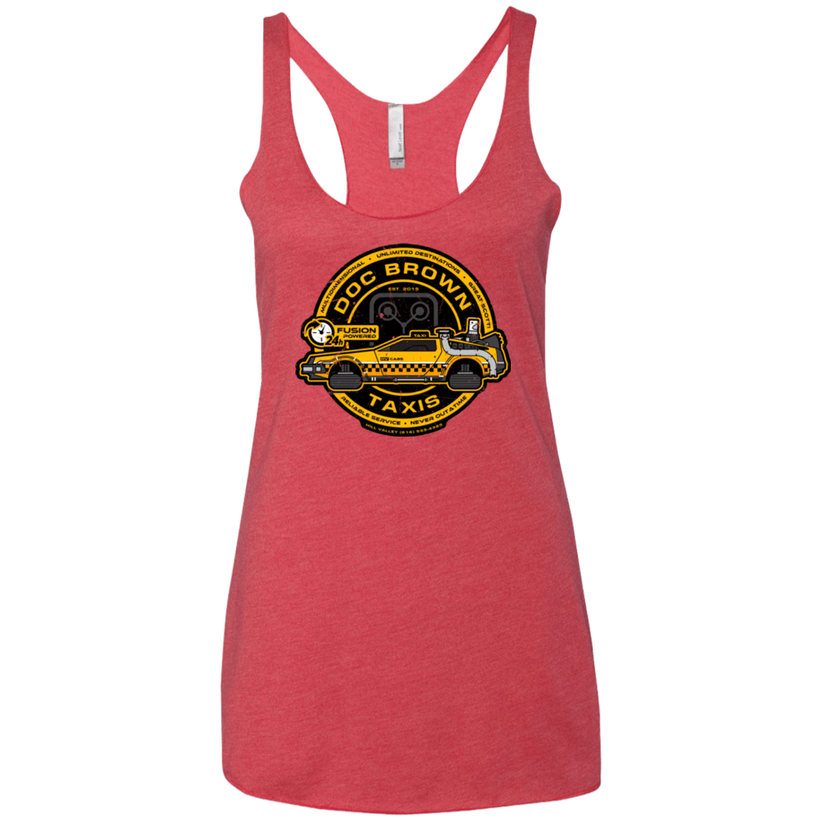 T-Shirts Vintage Red / X-Small Doc Brown Taxis Women's Triblend Racerback Tank