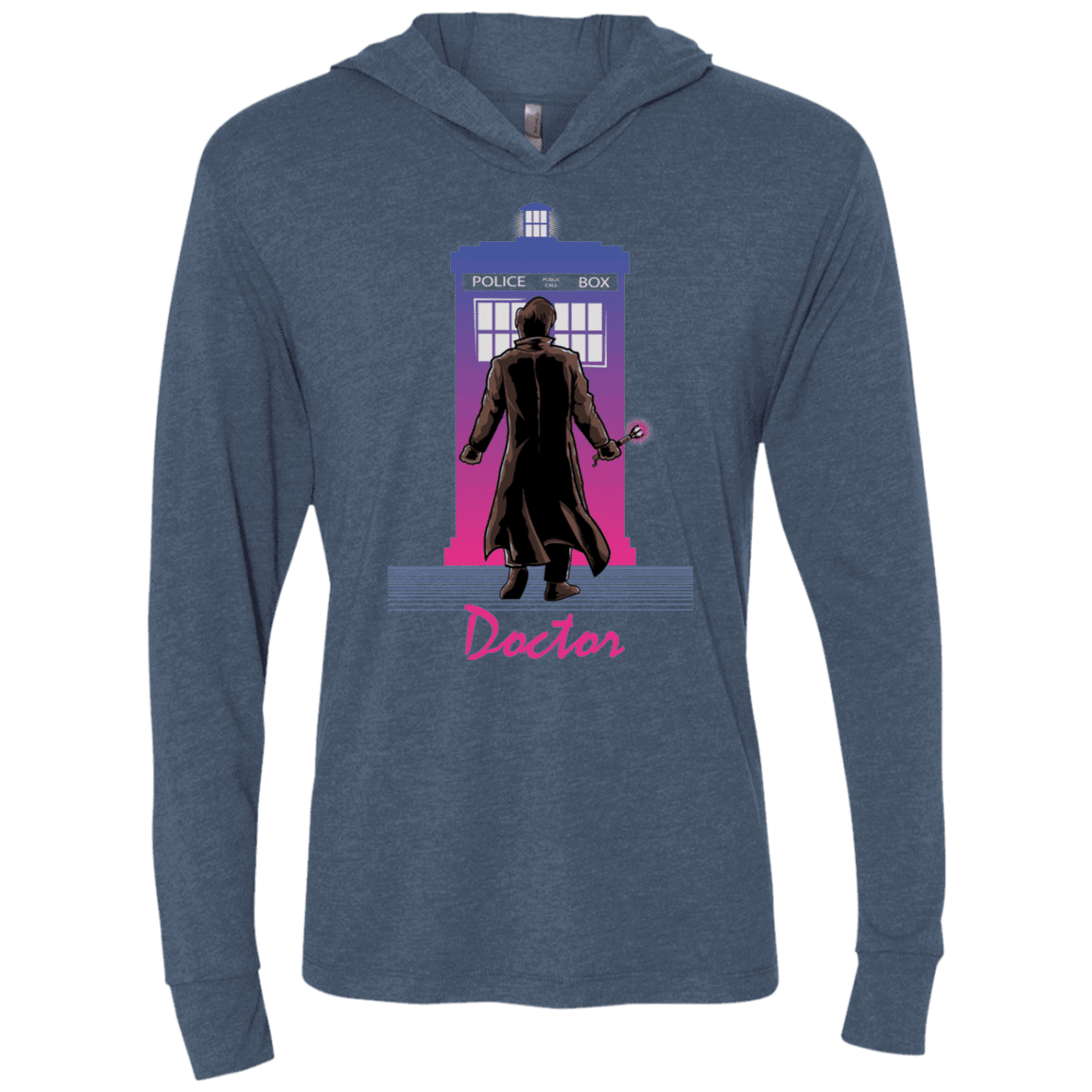 T-Shirts Indigo / X-Small DOCTOR DRIVE Triblend Long Sleeve Hoodie Tee