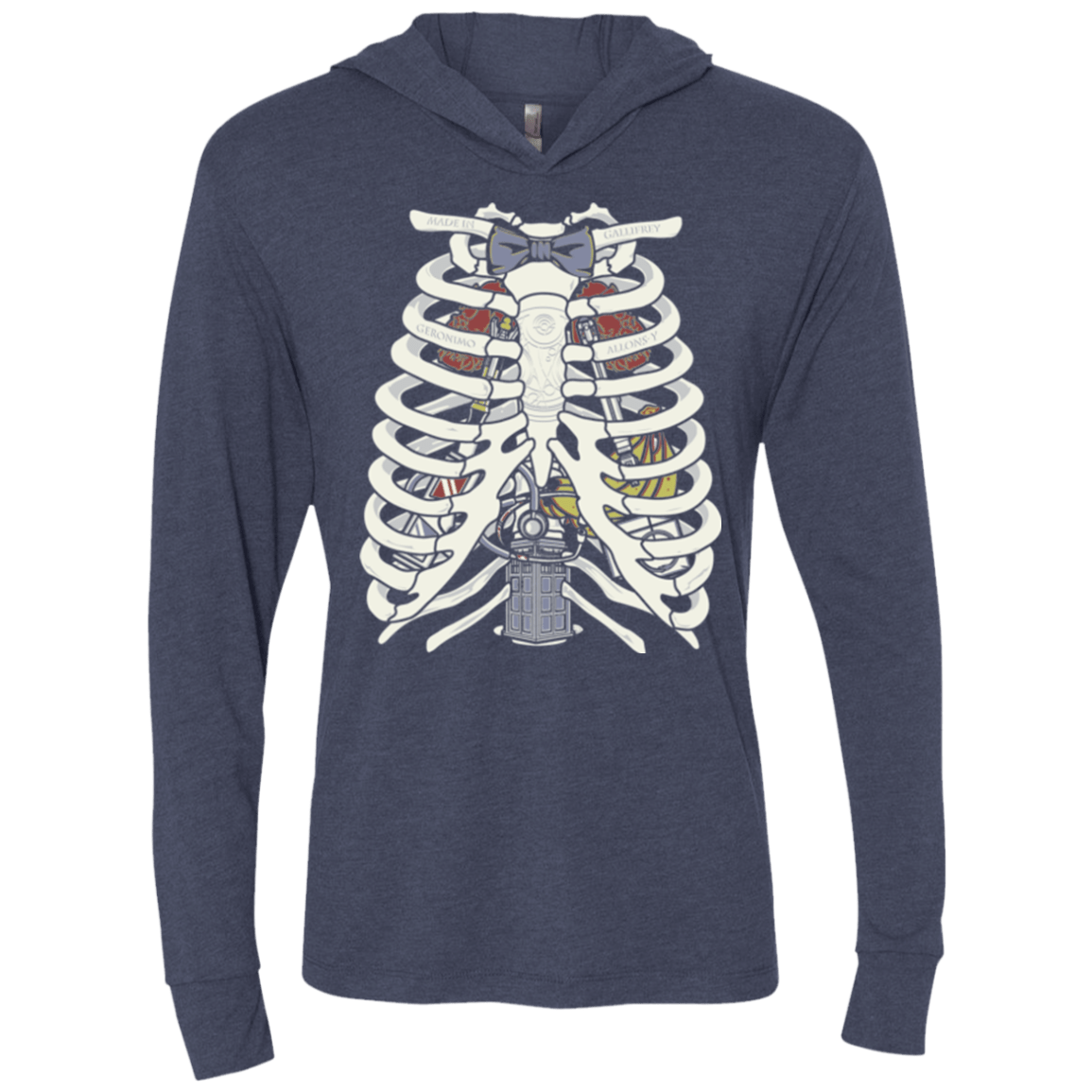 T-Shirts Vintage Navy / X-Small Doctor Inside Triblend Long Sleeve Hoodie Tee