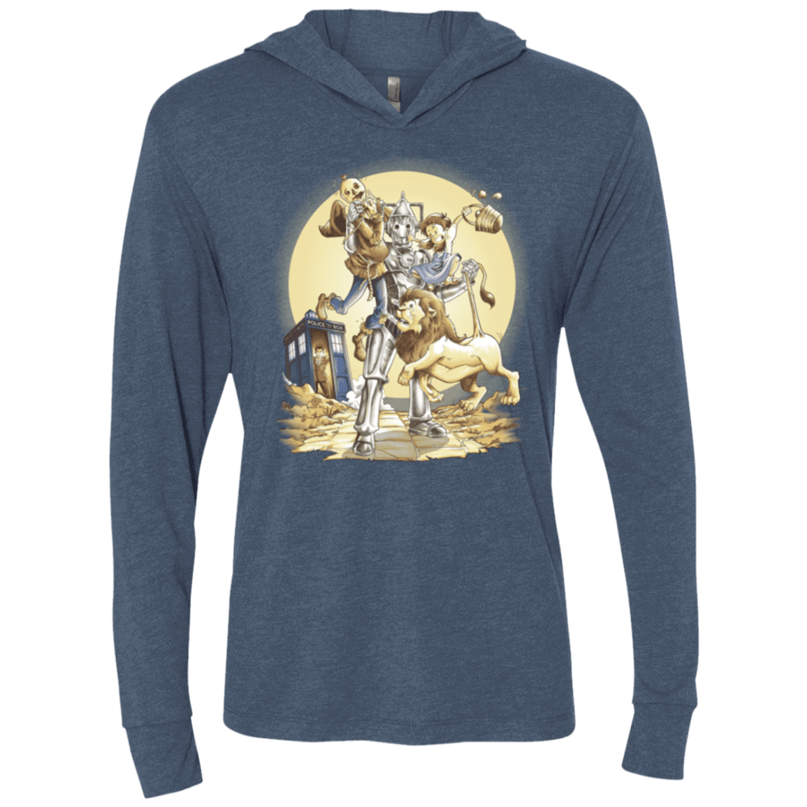 T-Shirts Indigo / X-Small Doctor Oz Triblend Long Sleeve Hoodie Tee