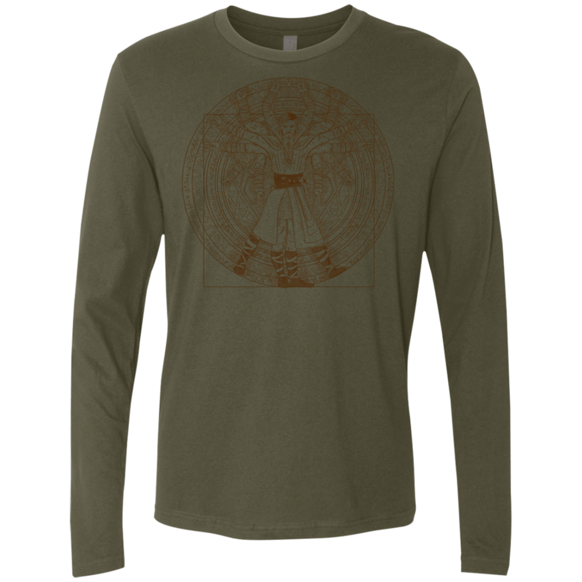 T-Shirts Military Green / S Doctor Stranger Vitruvian Men's Premium Long Sleeve